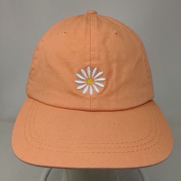 Flower Power Slideback Hat Orange One Size Adjustable Embroidered Cotton Paige - Picture 2 of 8